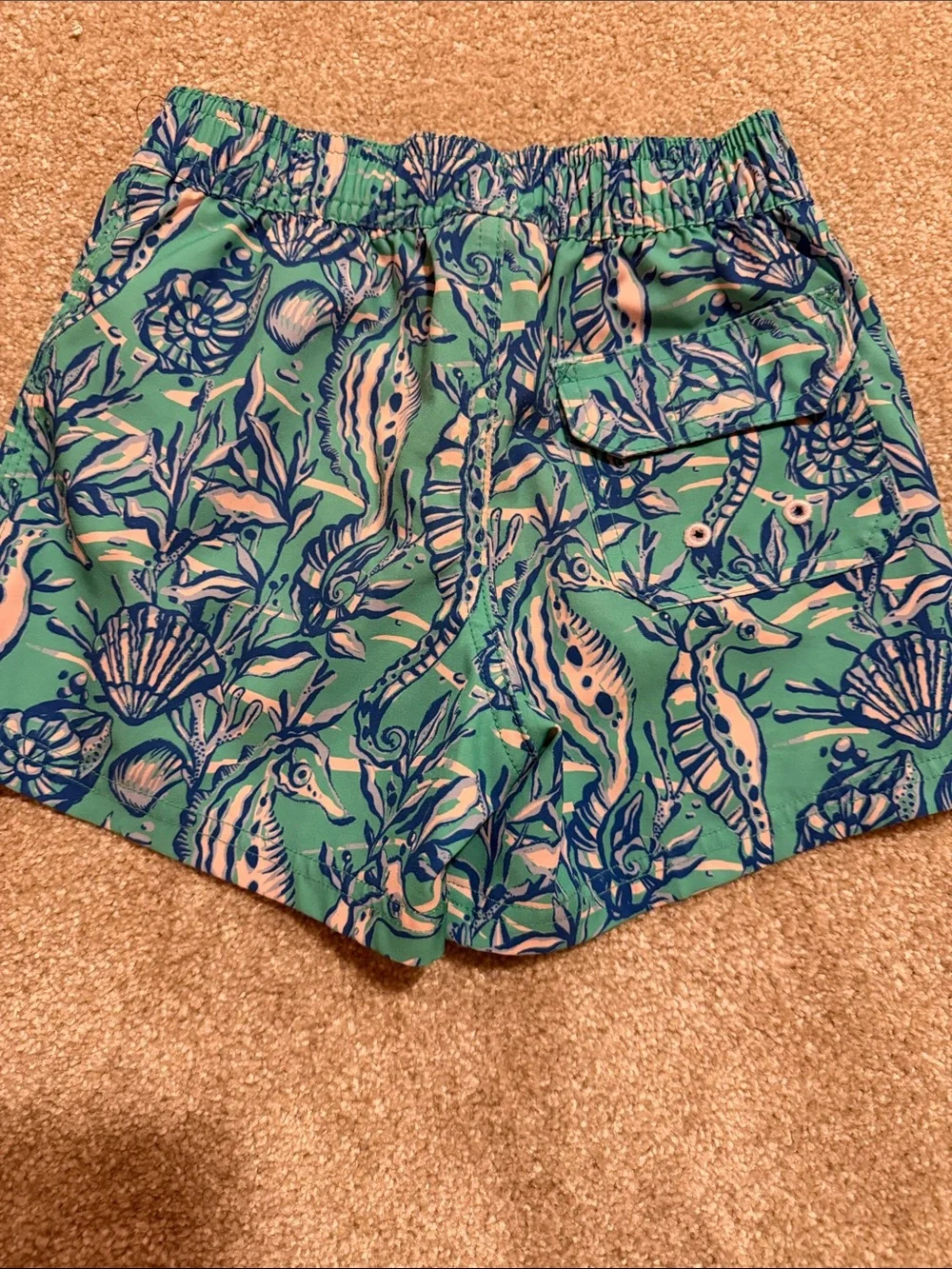Vineyard Vines Sea Life Athletic Shorts in Teal & Navy
